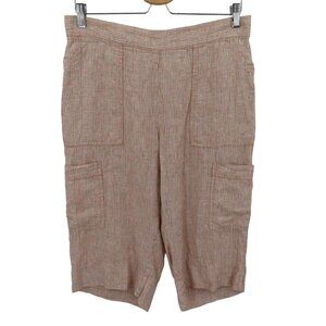 FLAX Women Small Multicolor Plaid Check Casual Square Pocket Cropped Capri Pants